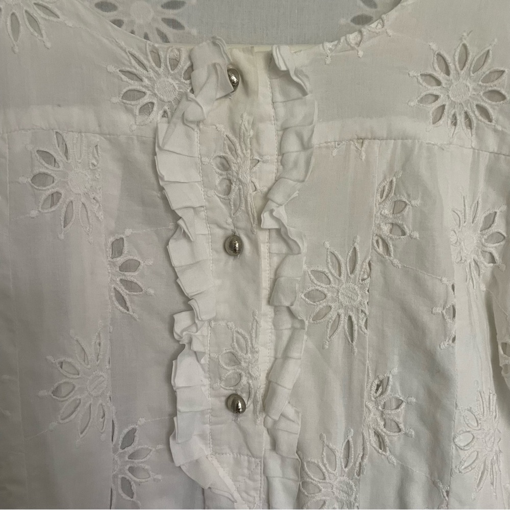 ViX Paula Hermanny Wendy White Eyelet Lace Mini Dress | Coverup - Picture 6 of 11